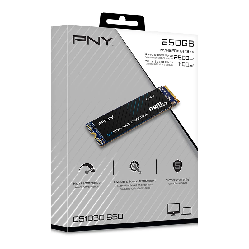 PNY SSD - CS1030 - 250GB - PCI-e Gen3 x4 NVMe - M.2 2280