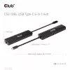 CLUB3D USB Gen1 Type-C, 6-in-1 hub met HDMI 8K30Hz, 2xUSB Type-A, RJ45 en 2xUSB Type-C, data- en PD-laden 100 watt