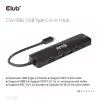 CLUB3D USB Gen1 Type-C, 6-in-1 hub met HDMI 8K30Hz, 2xUSB Type-A, RJ45 en 2xUSB Type-C, data- en PD-laden 100 watt
