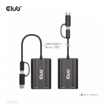 CLUB3D USB Gen1 Type-C/-A naar dual HDMI (4K/30Hz) / VGA (1080/60Hz)