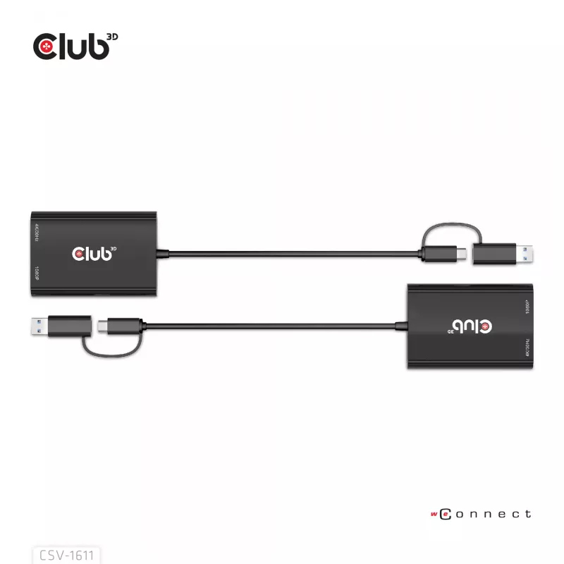CLUB3D USB Gen1 Type-C/-A naar dual HDMI (4K/30Hz) / VGA (1080/60Hz)