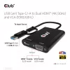 CLUB3D USB Gen1 Type-C/-A naar dual HDMI (4K/30Hz) / VGA (1080/60Hz)