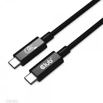 CLUB3D USB4 Gen2x2 Type-C bidirectionele kabel 4K60Hz, data 20Gbps, PD 240W(48V/5A) EPR M/M 2m