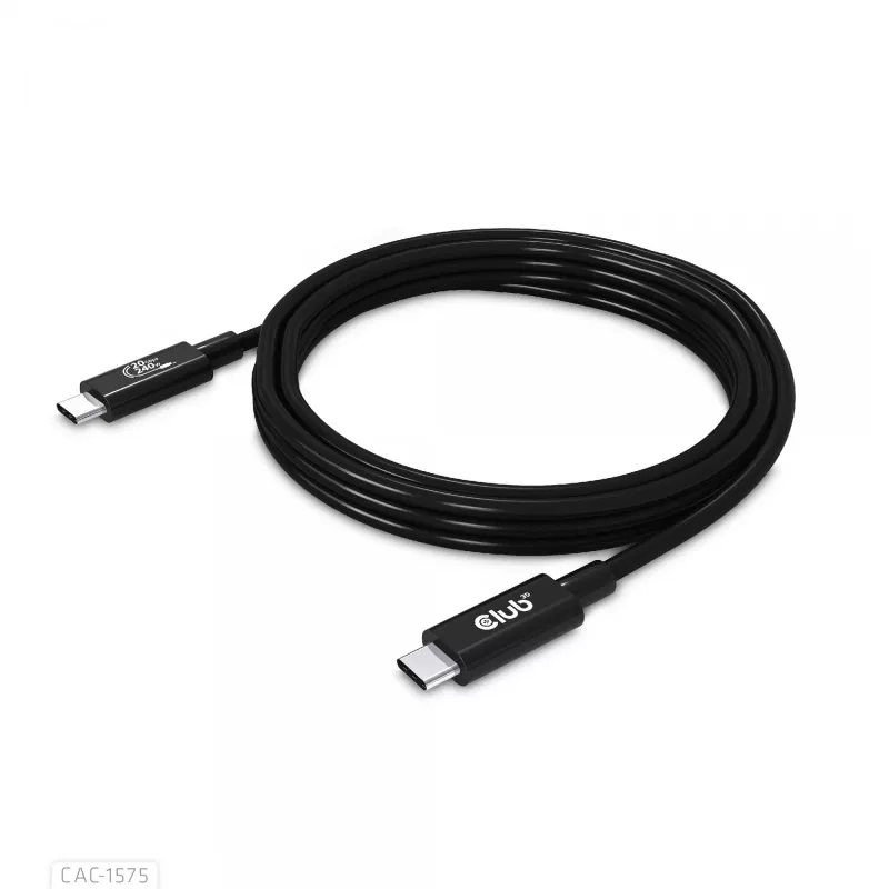 CLUB3D USB4 Gen2x2 Type-C bidirectionele kabel 4K60Hz, data 20Gbps, PD 240W(48V/5A) EPR M/M 2m