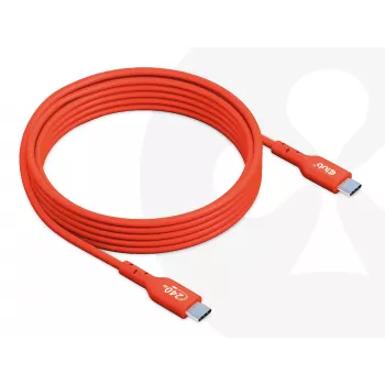 USB-C-naar-USB-C bidirectionele kabel CLUB3D CAC-1573, USB4 Gen 2x2, 2 m, rood, PD tot 240 W