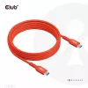 USB-C-naar-USB-C bidirectionele kabel CLUB3D CAC-1573, USB4 Gen 2x2, 2 m, rood, PD tot 240 W