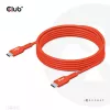 USB-C-naar-USB-C bidirectionele kabel CLUB3D CAC-1573, USB4 Gen 2x2, 2 m, rood, PD tot 240 W