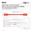 USB-C-naar-USB-C bidirectionele kabel CLUB3D CAC-1573, USB4 Gen 2x2, 2 m, rood, PD tot 240 W