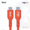 USB-C-naar-USB-C bidirectionele kabel CLUB3D CAC-1573, USB4 Gen 2x2, 2 m, rood, PD tot 240 W