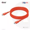 USB-C-naar-USB-C bidirectionele kabel CLUB3D CAC-1573, USB4 Gen 2x2, 2 m, rood, PD tot 240 W