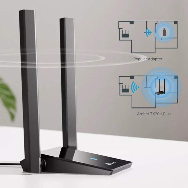 Draadloze adapter TP-Link AX1800 dual antennes 2,4 GHz 5 GHz Wi-Fi 6