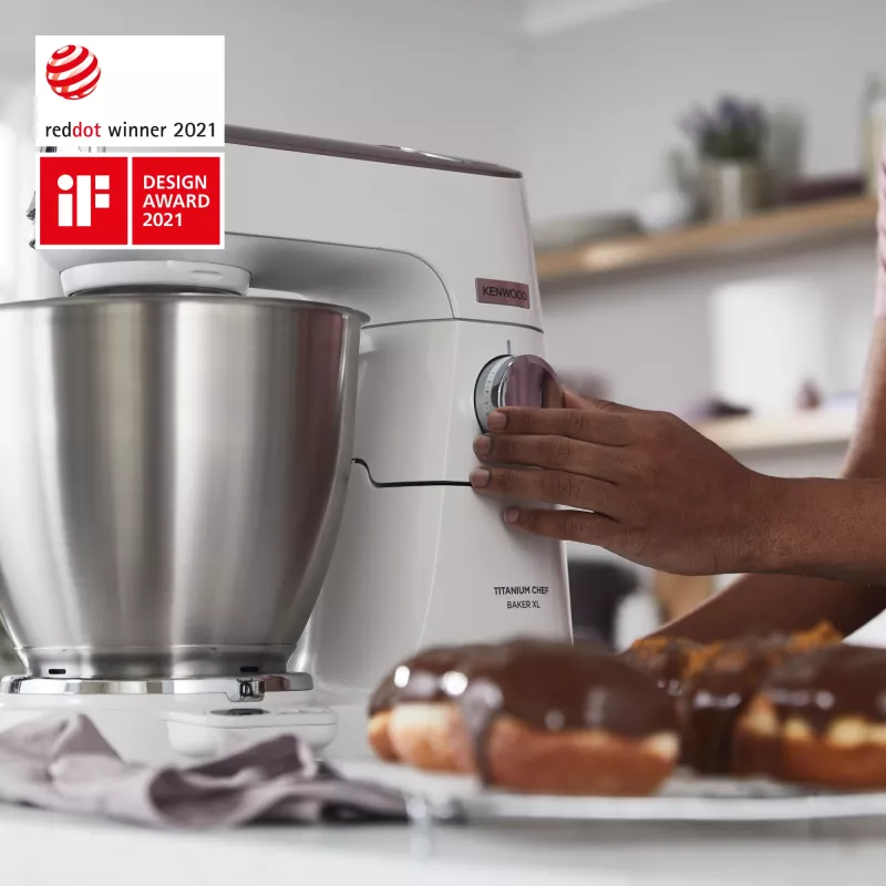 Kenwood Titanium Chef Baker XL Keukenmachine 1200 W 7 L Wit met ingebouwde weegschaal