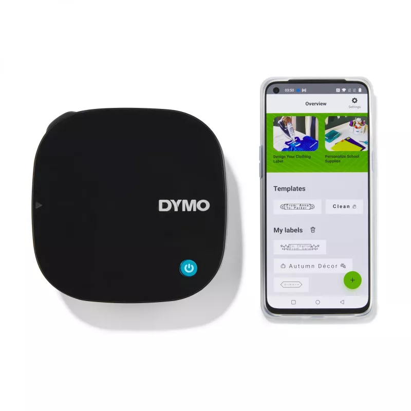 DYMO LetraTag 200B Bluetooth Labelprinter | Compacte labelprinter | Verbindt via draadloze Bluetooth-technologie met iOS en Android | Inclusief 1 wit papieren etiketlint | Zwart