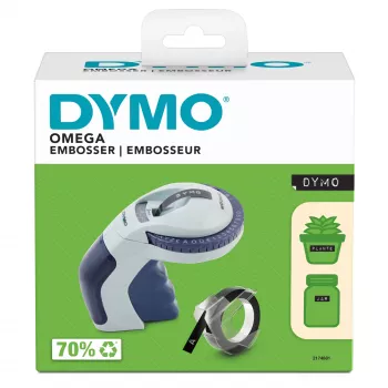 DYMO Omega embossing labelprinter | Kleine labelprinter met draaiwiel en ergonomisch ontwerp | Voor thuis, klussen & knutselen (£/€ÄÖ & Ü)