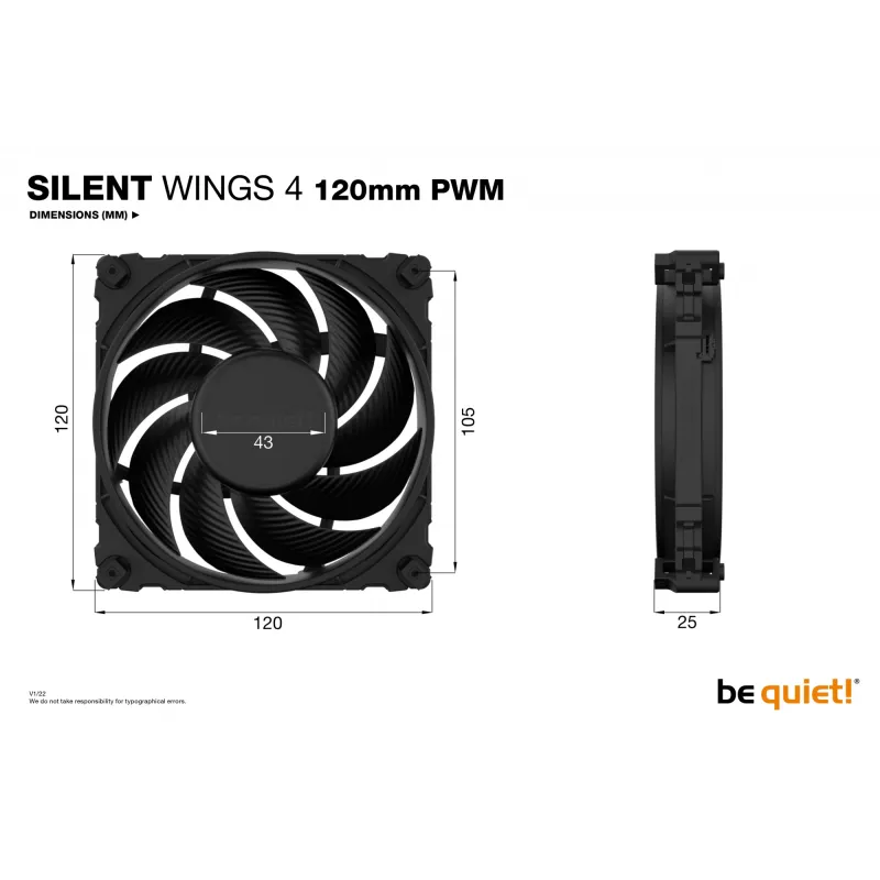 be quiet SILENT WINGS 4 | 120mm PWM computerbehuizingsventilator 12 cm Zwart 1 stk.