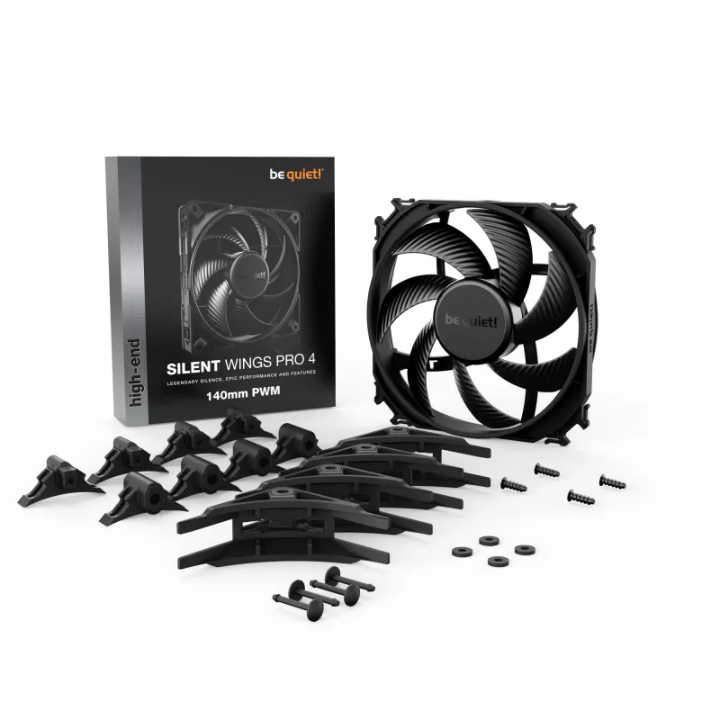 be quiet SILENT WINGS PRO 4 | 140mm PWM computerbehuizingsventilator 14 cm Zwart 1 stk.