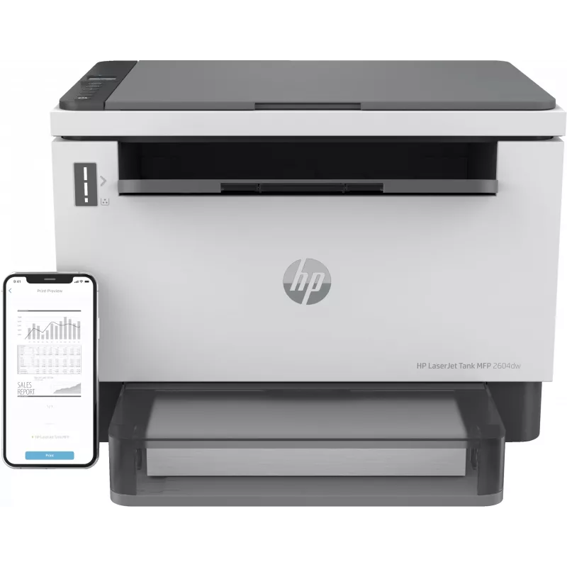 HP LaserJet Tank MFP 2604dw printer, laser, monochroom printen, 600 x 600 DPI, A4, direct printen, grijs