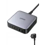 Ugreen 40914 Nexode 200W GaN desktop USB-C-USB-A-lader, voor binnen, AC, 21 V, 5 A, 2 m, zwart, grijs