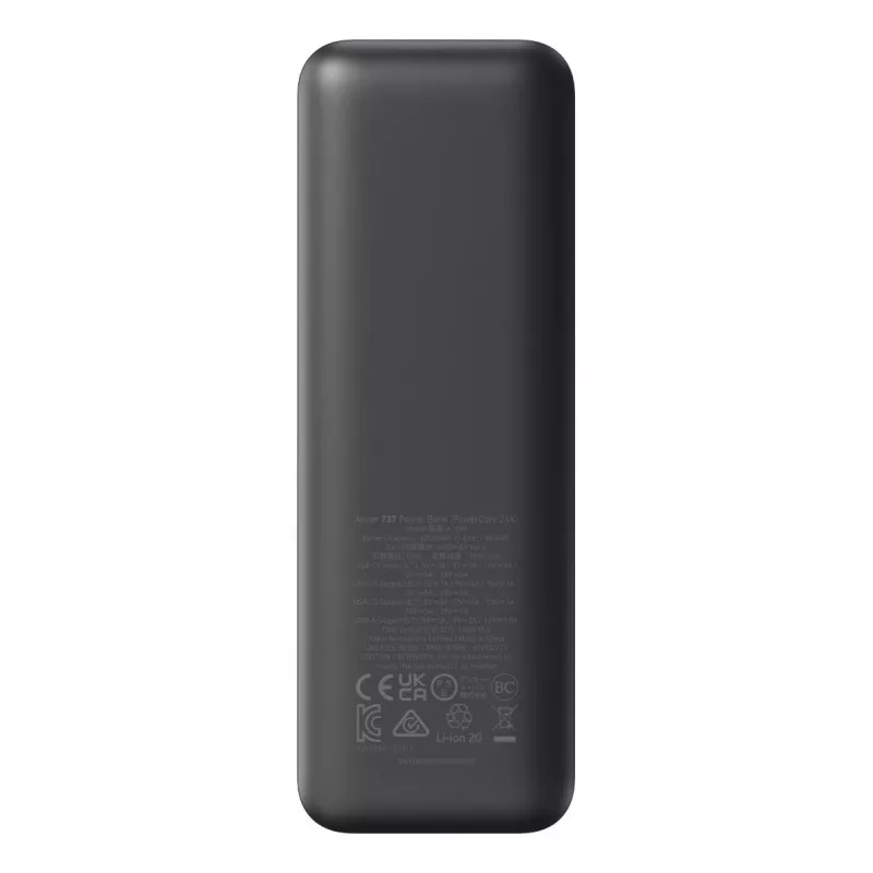 Draagbare lader Anker 737 (A1289011) – 24000 mAh, 140 W, 2× USB-C + 1× USB-A, zilver/zwart
