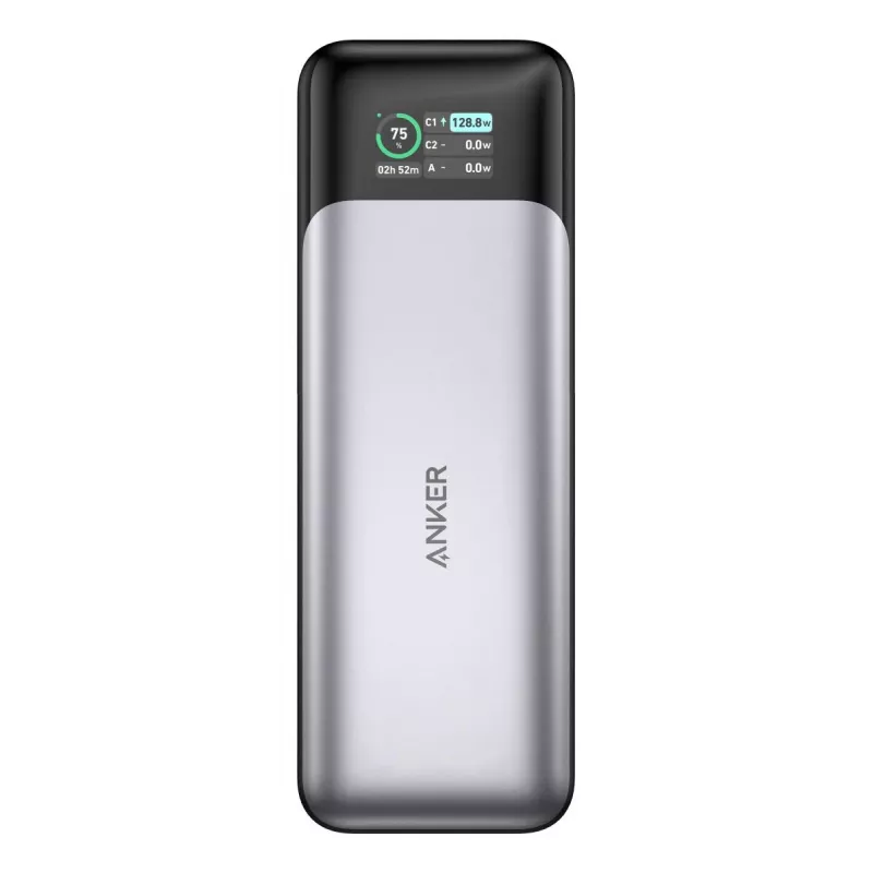 Draagbare lader Anker 737 (A1289011) – 24000 mAh, 140 W, 2× USB-C + 1× USB-A, zilver/zwart