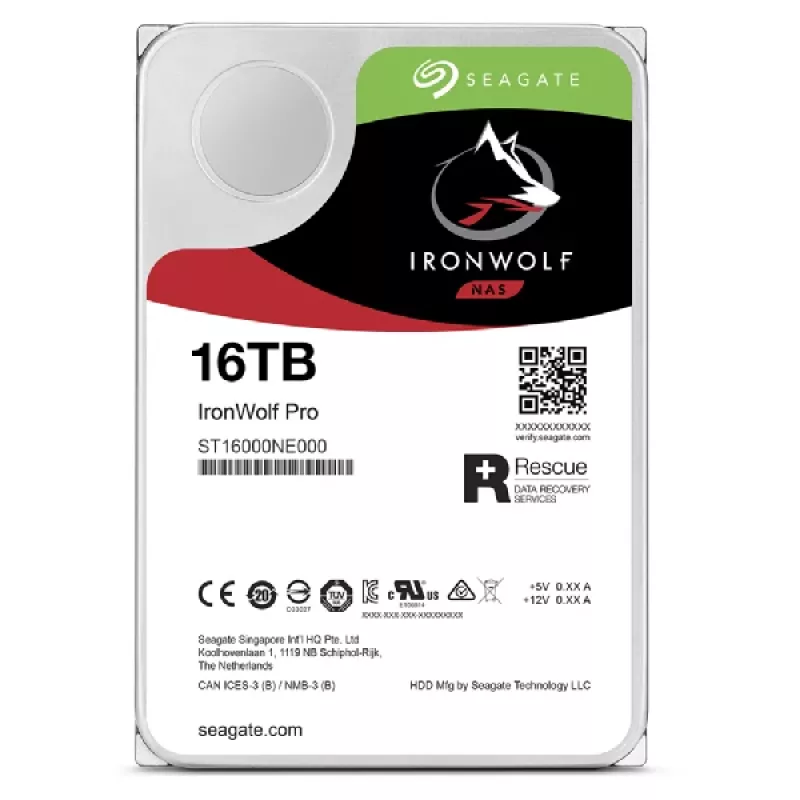 Seagate IronWolf Pro ST16000NT001 interne harde schijf 16 TB 7200 RPM 256 MB 3,5 inch Serial ATA III