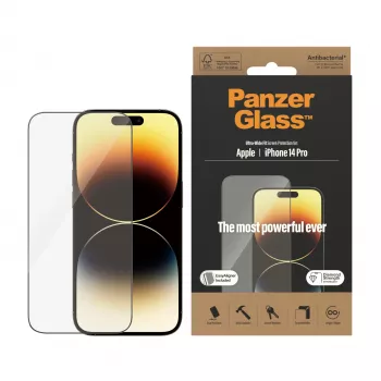 PanzerGlass displayschermfolie voor Apple iPhone 14 Pro Ultra-Wide Fit EasyAligner krasbestendig schokbestendig