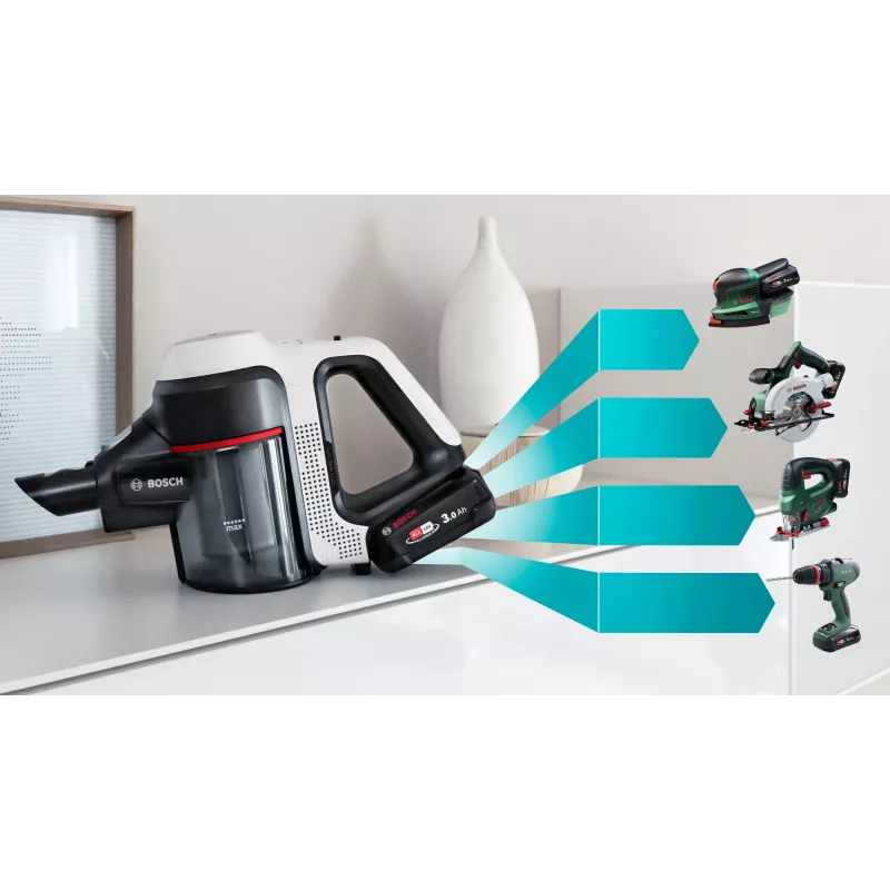 Bosch BCS711XXL accu-stofzuiger/elektroborstel droog reinigen zakloos 0,3 l wit 3 Ah