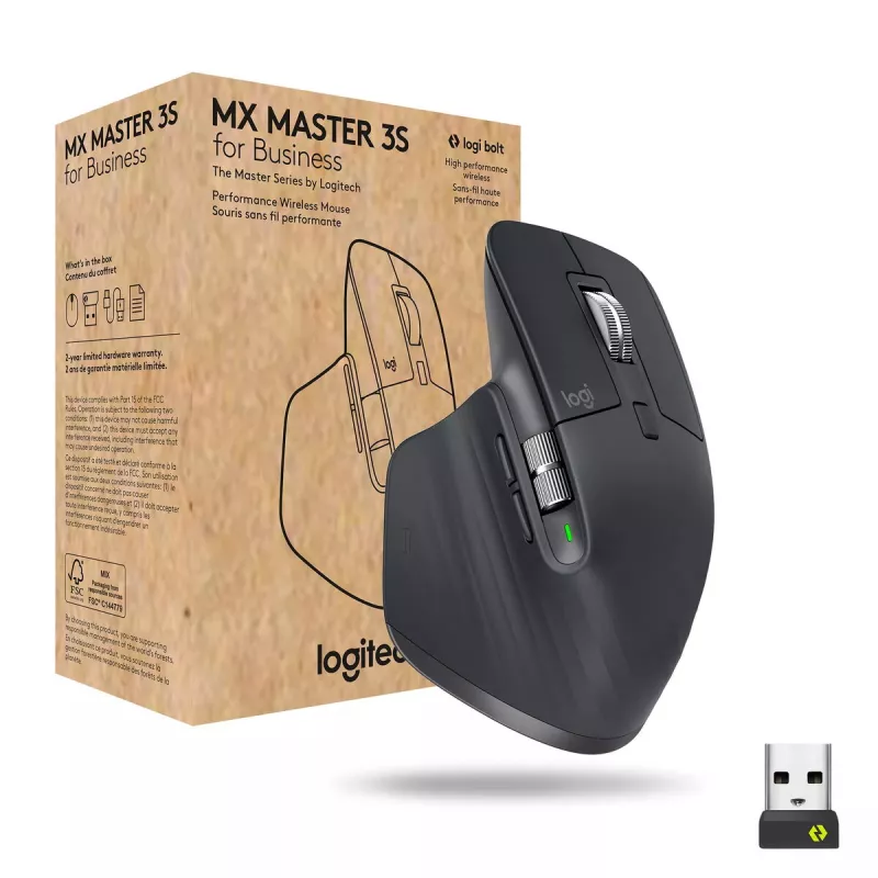 LOGITECH MX Master 3S for Business – draadloze Bluetooth-muis – grafiet