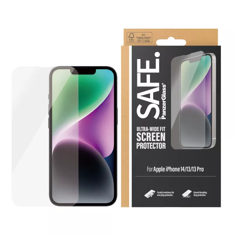 PanzerGlass SAFE. by ® schermbeschermfolie iPhone 14 | 13 | 13 Pro | Ultra-Wide Fit