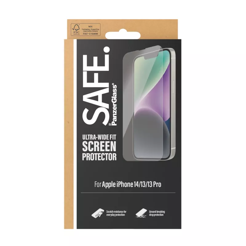PanzerGlass SAFE. by ® schermbeschermfolie iPhone 14 | 13 | 13 Pro | Ultra-Wide Fit