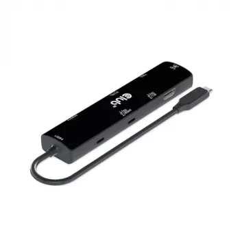 CLUB3D USB4™ Gen3x2 Type-C, 6-in-1-hub met HDMI™ 8K60Hz of 4K120Hz, 2xUSB Type-A(10G), Ethernet RJ45(2.5G) en 2xUSB Type-C, 1x Data(10G) en 1xPD3.0 opladen 100 W