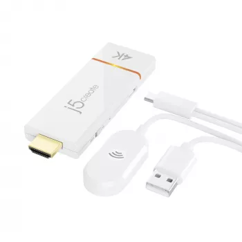 AV-receiver j5create JVAW76 4K draadloze display-adapter 15m bereik
