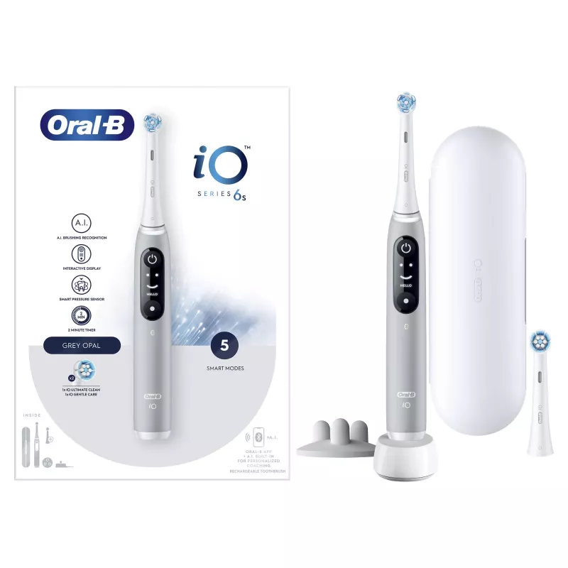 Oral-B iO 6S volwassenen vibrerende tandenborstel grijs, wit