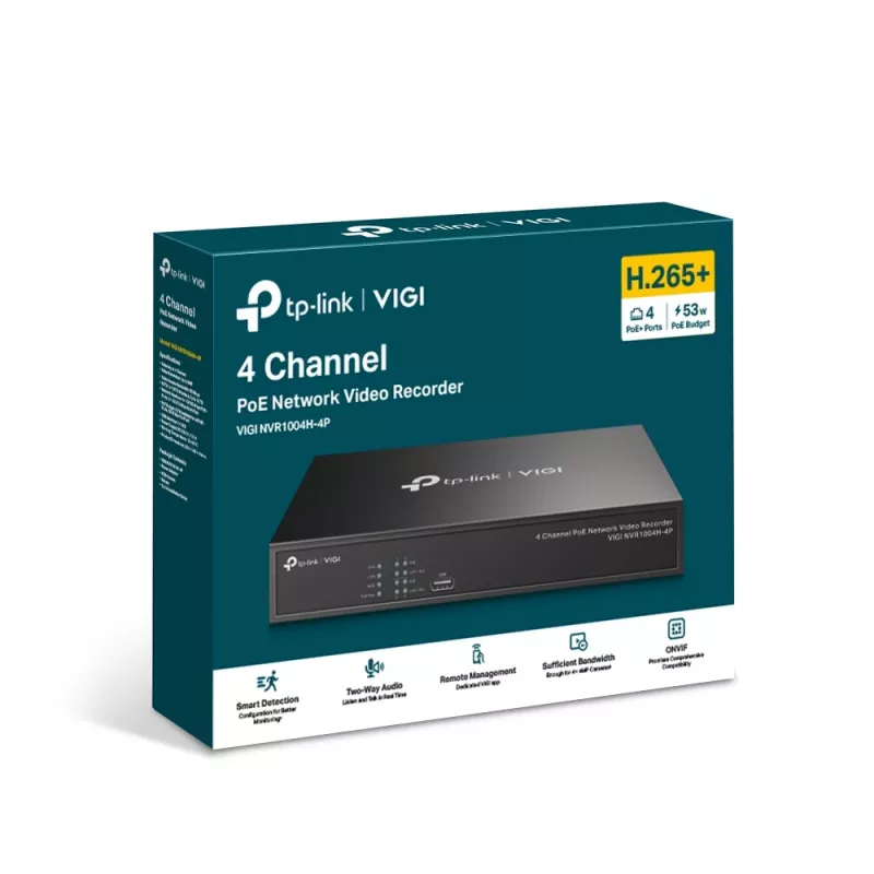TP-Link VIGI 4-kanaals PoE+ netwerk-videorecorder