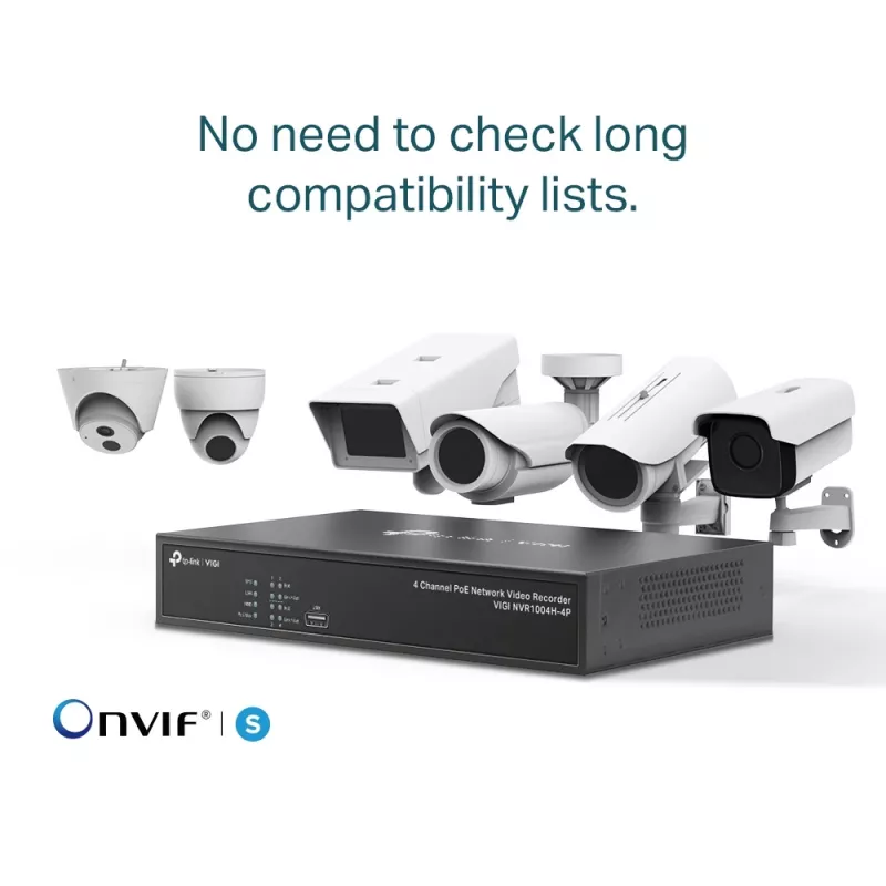 TP-Link VIGI 4-kanaals PoE+ netwerk-videorecorder