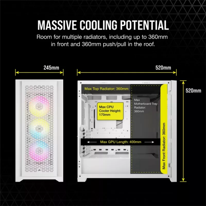 PC-behuizing Corsair iCUE 5000D RGB Airflow midi-tower wit