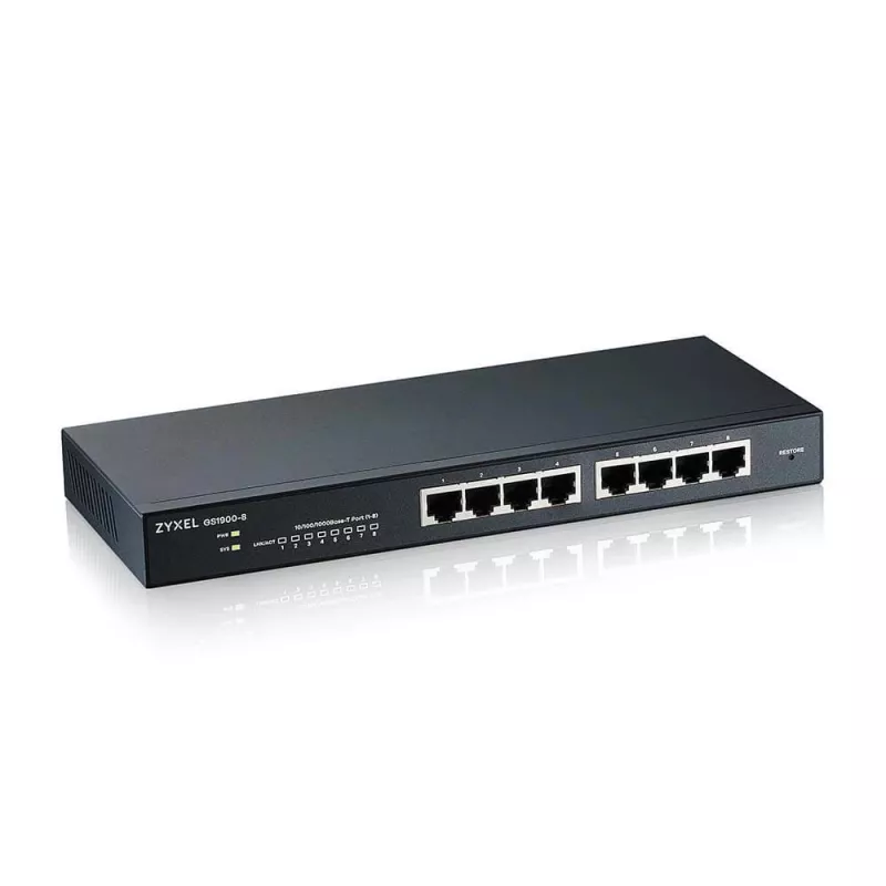 Zyxel GS1900-8 managed L2 Gigabit Ethernet (10/100/1000) zwart