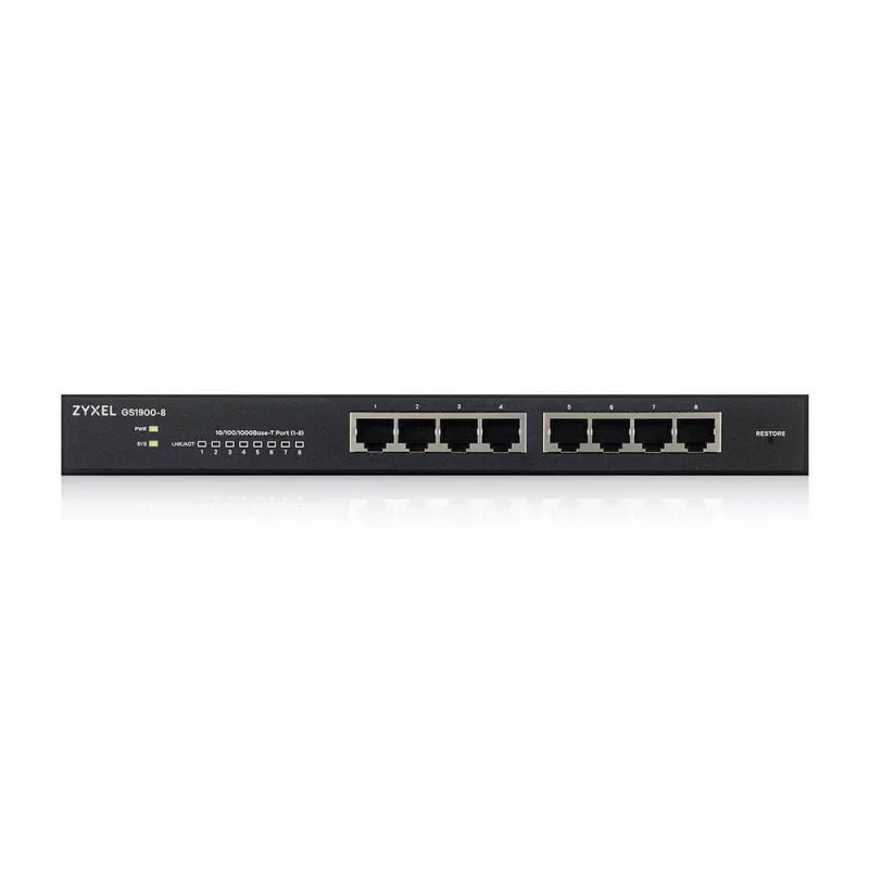 Zyxel GS1900-8 managed L2 Gigabit Ethernet (10/100/1000) zwart