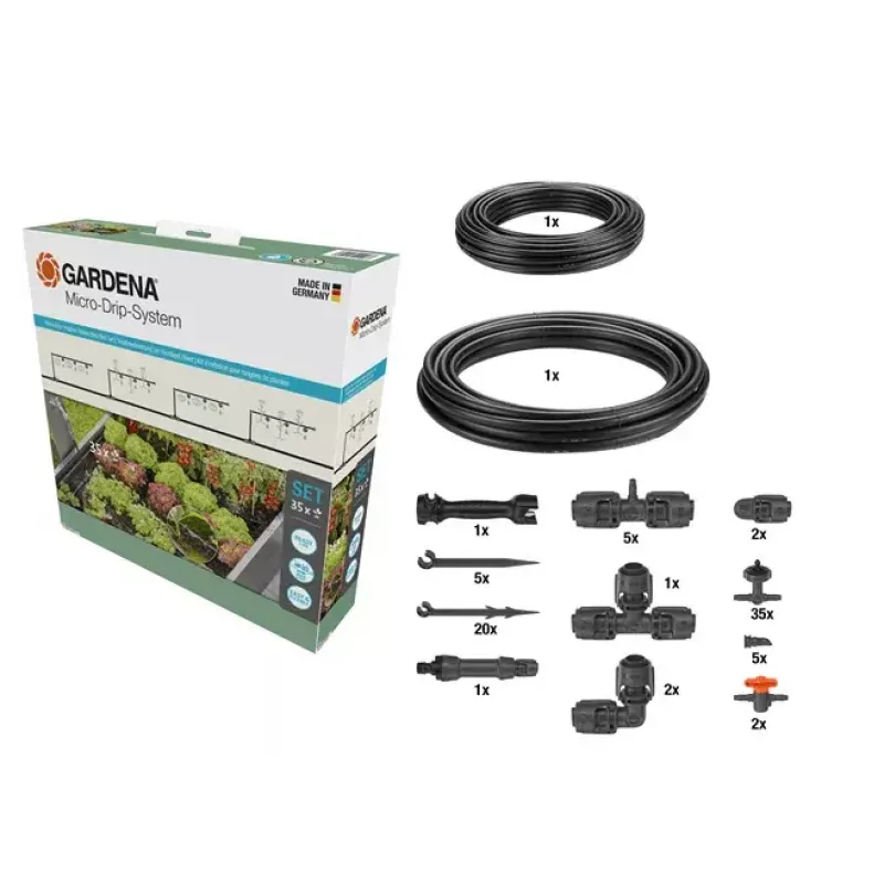 Micro-druppelbevloeiingsset Gardena 13455-20 slanglengte 15 m zwart groen