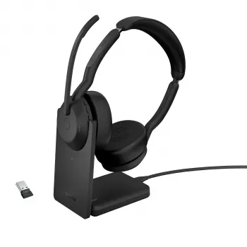 Jabra Evolve2 55 - Link380a UC stereo (incl. standaard), draadloos, kantoor/callcenter, 20 - 20000 Hz, 130 g, headset, zwart