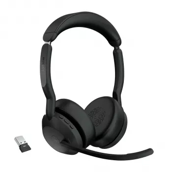 Jabra Evolve2 55 - Link380a MS stereo, draadloos, kantoor/callcenter, 20 - 20000 Hz, 130 g, headset, zwart