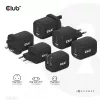 CLUB3D reisoplader PPS 65 Watt GAN-technologie, drievoudige aansluiting (2x USB Type-C + USB Type-A) Power Delivery (PD) 3.0-ondersteuning