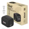 CLUB3D reisoplader PPS 65 Watt GAN-technologie, drievoudige aansluiting (2x USB Type-C + USB Type-A) Power Delivery (PD) 3.0-ondersteuning