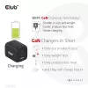 CLUB3D reisoplader PPS 65 Watt GAN-technologie, drievoudige aansluiting (2x USB Type-C + USB Type-A) Power Delivery (PD) 3.0-ondersteuning