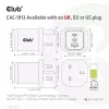 CLUB3D reisoplader PPS 65 Watt GAN-technologie, drievoudige aansluiting (2x USB Type-C + USB Type-A) Power Delivery (PD) 3.0-ondersteuning