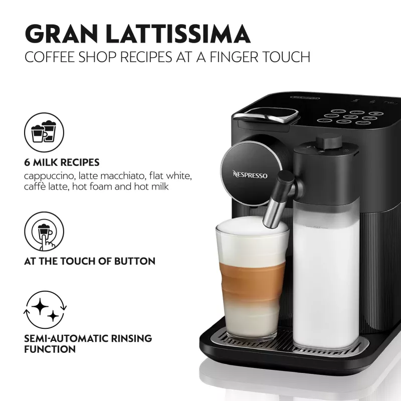 De’Longhi Nespresso Gran Lattissima koffiemachine van Delonghi, Sophisticated Darks