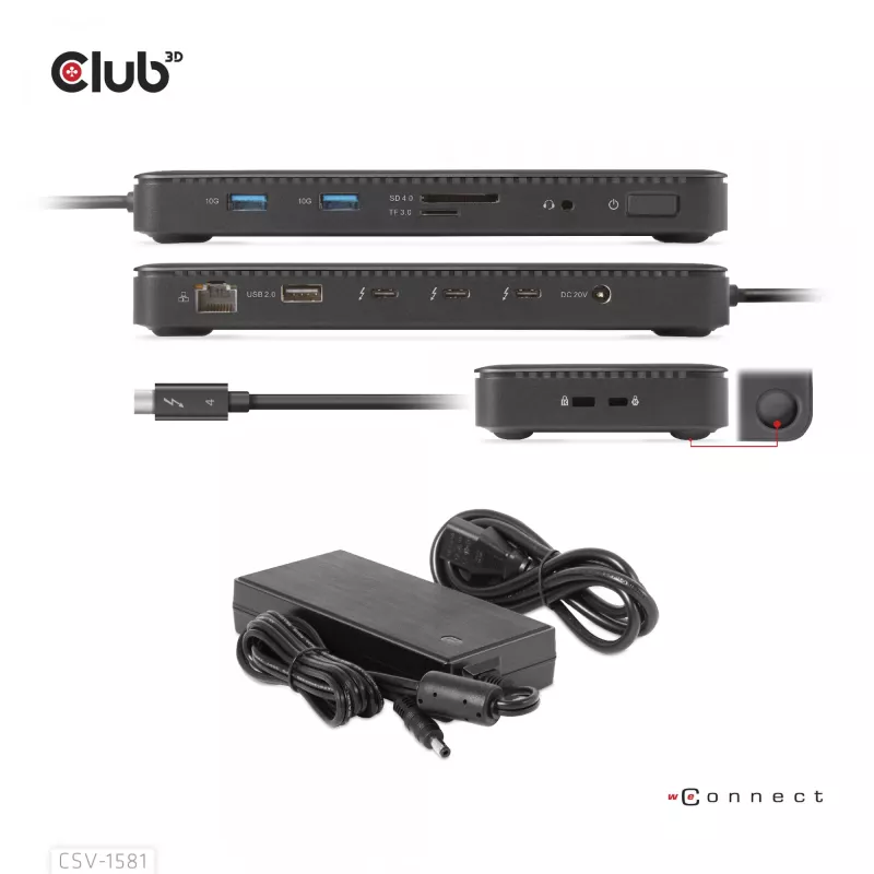 Dockingstation CLUB3D Thunderbolt 4 gecertificeerd 11-in-1 140W