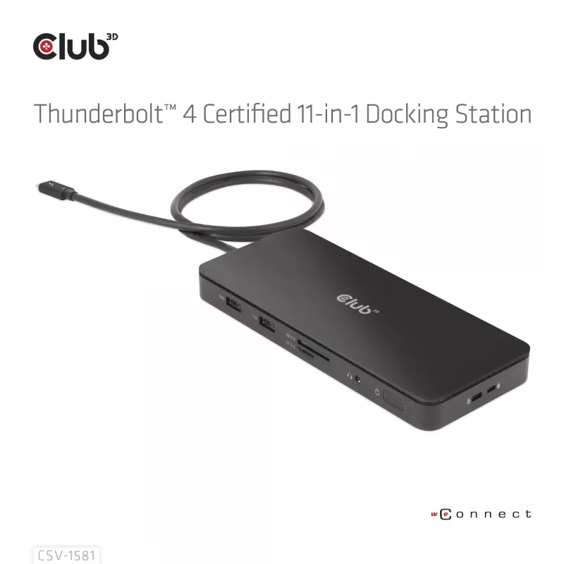 Dockingstation CLUB3D Thunderbolt 4 gecertificeerd 11-in-1 140W