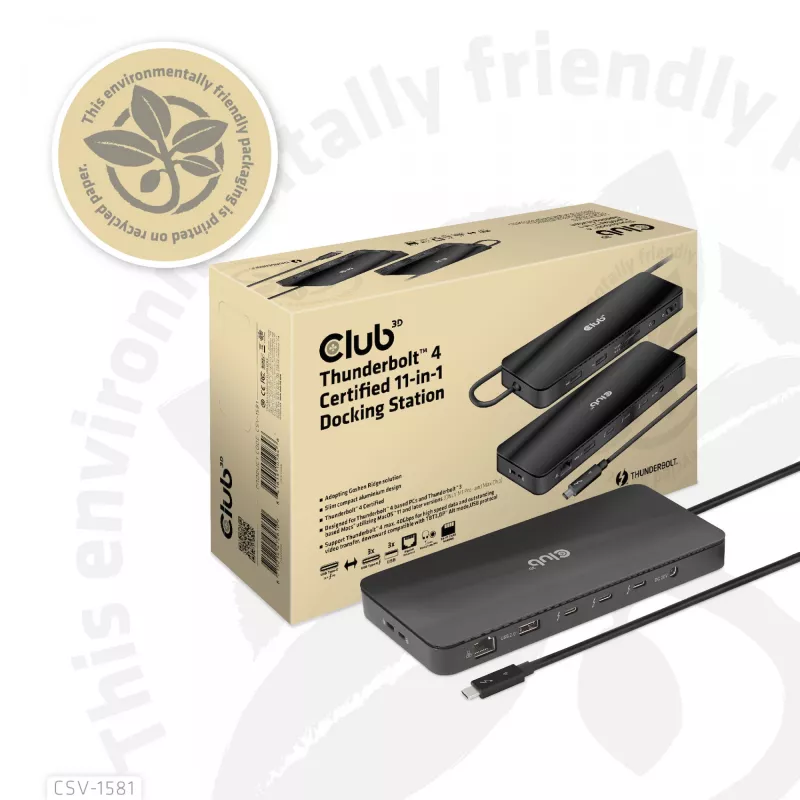 Dockingstation CLUB3D Thunderbolt 4 gecertificeerd 11-in-1 140W