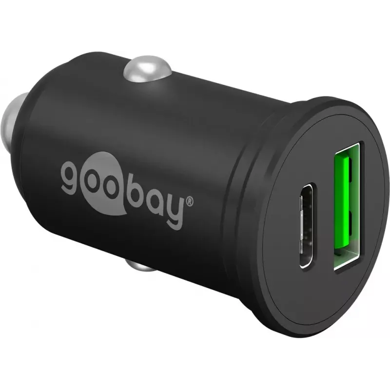 Goobay dual-USB auto-snellader USB-C PD 45W zwart